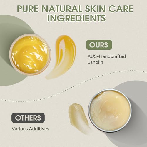 3.5 Ounce Pure Australian Lanolin Cream - Natural Moisturizer for Dry Skin & Nipple Relief