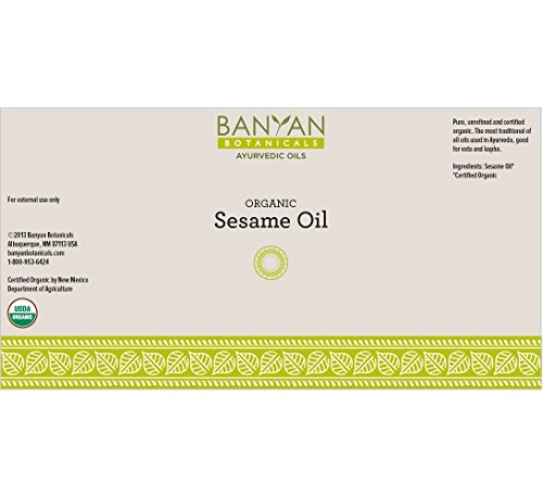 Organic Sesame Oil for Massage & Skin 34 oz - Grounding Ayurvedic Abhyanga Oil - Unrefined & Cold-Pressed