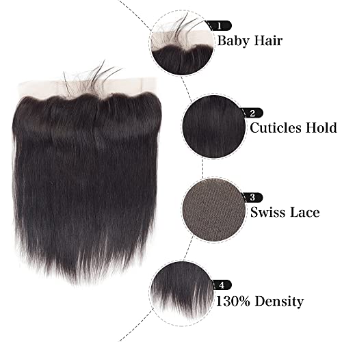 10 Inch HD Lace Frontal Closure Human Hair Straight Brazilian Virgin Hair