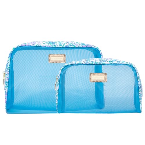 Lilly Pulitzer Clear Zipper Pouch, Cute Pencil Case for Adults, Travel Toiletry Bag, Small Pouch Bag for Supplies, Makeup or Toiletries, Just a Pinch