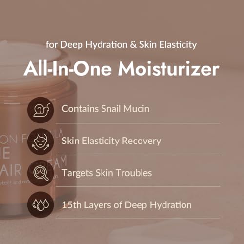 MIZON All in One Snail Repair Cream 2.53 Fl Oz - Hydrating, Anti-Aging & Skin Regeneration