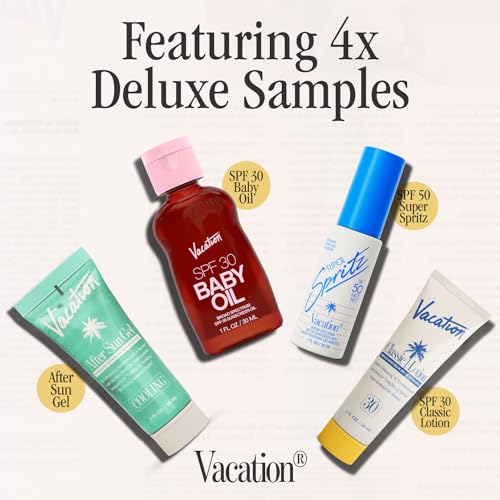 Vacation Sun Care Gift Set with SPF 30 Lotion, SPF 50 Face Mist & After Sun Gel