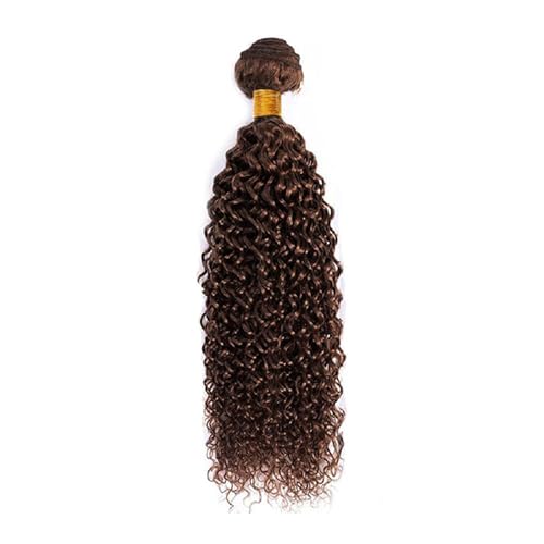BOKIEOIE Brown #4 JC 34 Inch Curly Wavy Human Hair Bundle - Unprocessed Brazilian Virgin Extensions