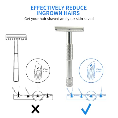 Aggress Variation: KAMPFE CNC Aluminum Double Edge Safety Razor with 5 Blades - Reusable