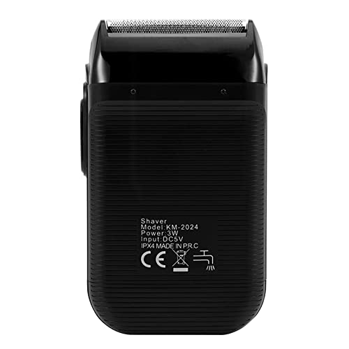 KEMEI Double Foil Electric Razor for Men Black - Waterproof Beard Trimmer, USB Rechargeable