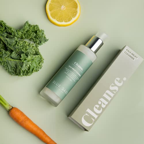 Blue Sage Kale & Green Tea Facial Cleanser for All Skin Types – Anti-Aging & Pollution Protection