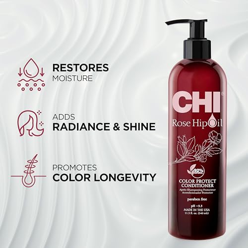 CHI Rosehip Oil Protecting Conditioner 11.5 Fl Oz - Moisturizing & Color Safe - Variation of THIS listing