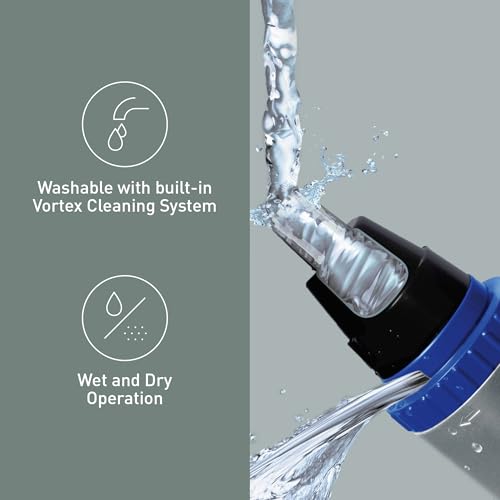 Nose Ear Facial Hair Trimmer Wet Dry Vortex Cleaning System - Blue
