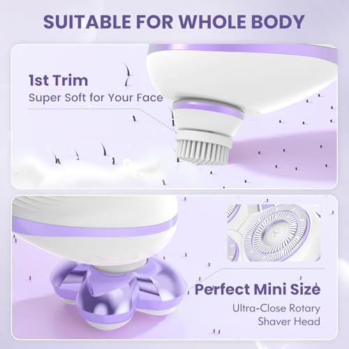 Women’s Electric Razor for Legs 5D Floating Shaving Head Lavender - Rechargeable