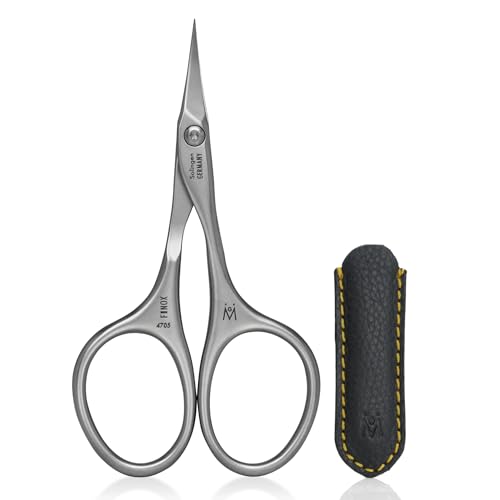 GERMANIKURE Solingen Cuticle Scissors with Leather Sleeve - Tower Point, Handcrafted