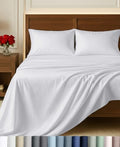 California Design Den Queen Bed Sheets Bright White 100% Egyptian Cotton