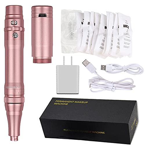 Rotary Tattoo Machine for Permanent Makeup Rose Gold with 10 Needles