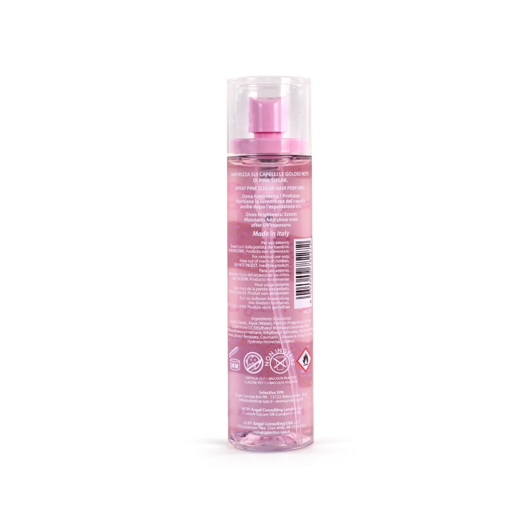Pink Sugar Hair Perfume for Women, Body Mist Fragrance, Floral + Fruity, Notes of Raspberry, Cotton Candy, and Vanilla, Sweet and Light Scent, 3.38 Fl. Oz