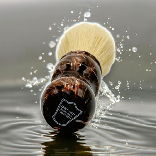 Boar Bristle Shaving Brush with Tortoise Resin Handle - 24mm Knot, Free Stand