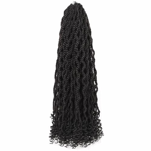 8 Packs Senegalese Twist Crochet Hair - 24 Inch Kinky Synthetic Braids with Curly Ends, Pre Looped for Black Women - Variation of 2 / 24 Inch