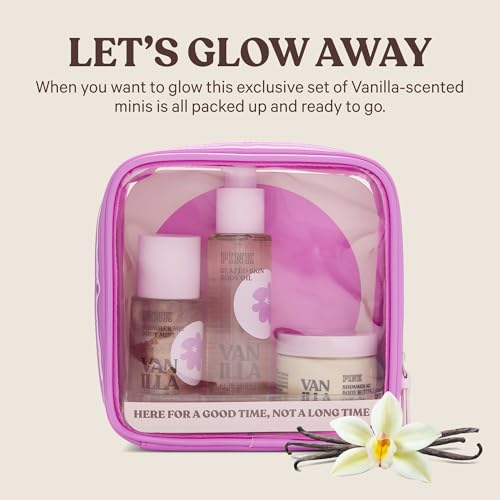 Victoria's Secret PINK Vanilla Gift Set - 3 Mini Fragrance & Body Care Items, 1 Fl Oz