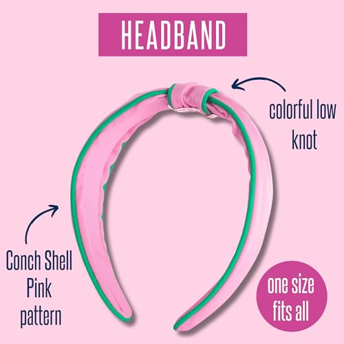 Lilly Pulitzer Pink & Green Knotted Headband for Women - Colorful Hair Accessory
