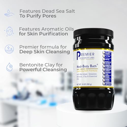 Premier Research Labs Medi-Body Bath Salt - 19 oz Natural Bath Soak with Dead Sea Minerals & Botanicals