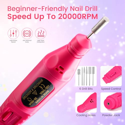 Bling Blue Acrylic Nail Kit for Beginners with Storage Bag - Complete Set