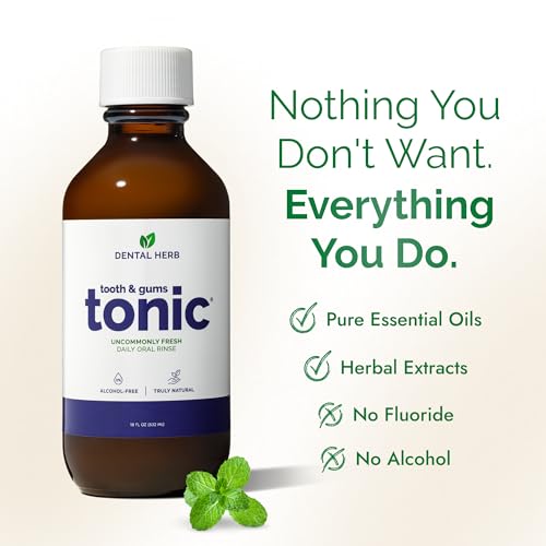 Dental Herb Company Tooth & Gums Tonic Mouthwash - Alcohol-Free Herbal Oral Rinse 18oz