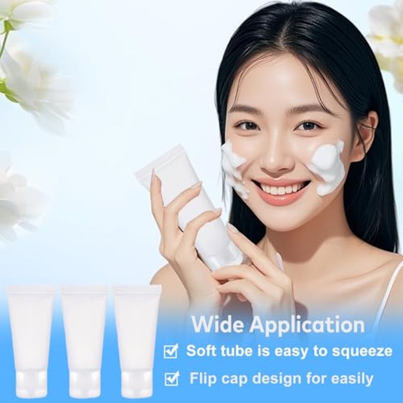 erioctry 20PCS 100ml Refillable Empty Plastic Tubes Bottle Packing Sample Bottles Jars Makeup Container For Shampoo Cleanser Shower Gel Body Lotion (100ml)