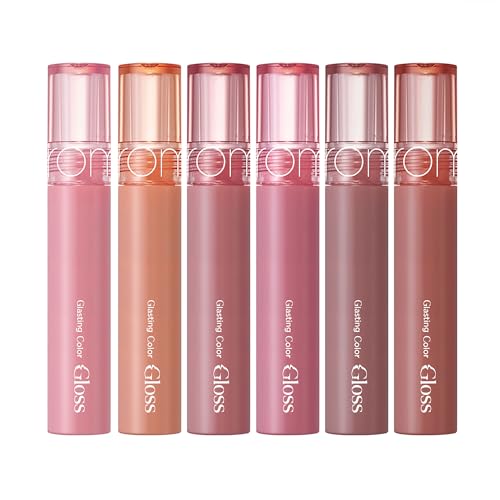 rom&nd GLASTING COLOR GLOSS 01 PEONY BALLET - K-Beauty Viral Plumping Lip Gloss | Mirror Shine, Hydrating, Non-Sticky, Long-Lasting "Bunny Tongue" Light Pink for Soft Girl Aesthetic
