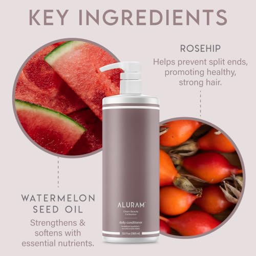 ALURAM Coconut Water Daily Shampoo & Conditioner Set (33.8 fl oz each, Pack of 2) - Silicone Free