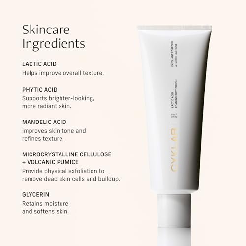 CYKLAR Lactic Acid Body Polish with AHAs & Volcanic Pumice - Fragrance-Free, 11 fl oz