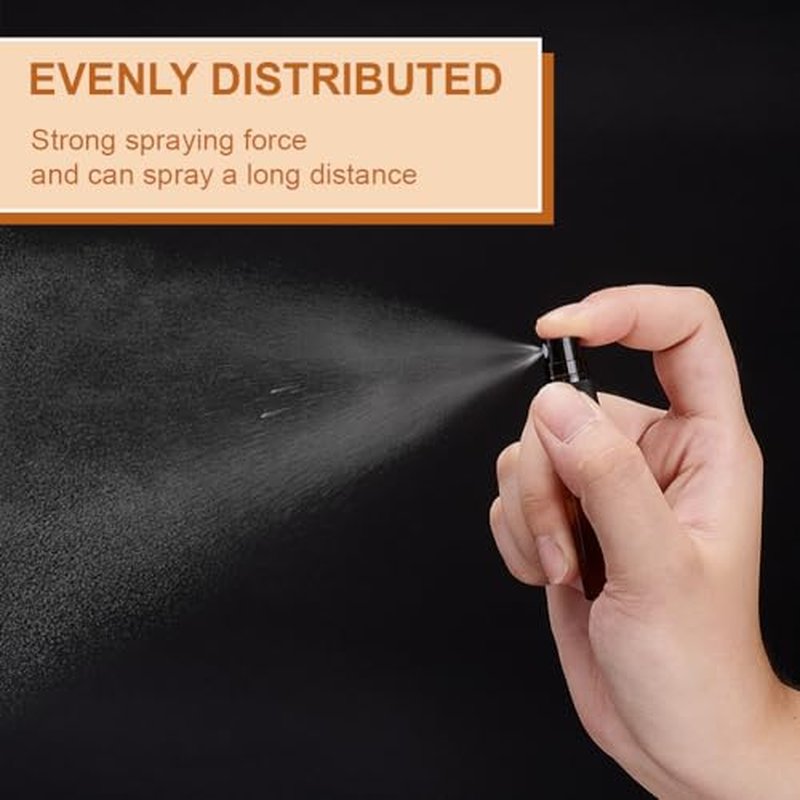 BENECREAT 30pcs 5ml/0.17 oz Mini Amber Glass Spray Bottle, Refillable Fine Mist Sample Bottle Small Travel Spray Bottle for Perfume, Liquid Cosmetics, Essential Oils