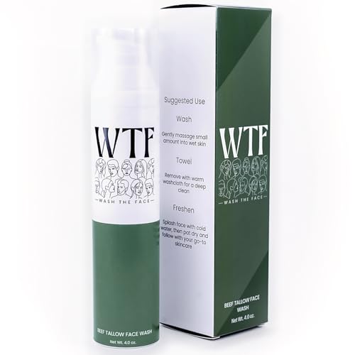 Grass Fed Beef Tallow Face Wash for Sensitive Skin - Gentle Moisturizing Cleanser, Centella, 4 oz