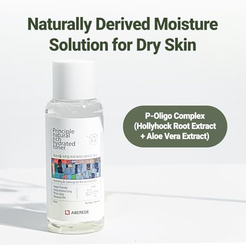 Principle Natural Rich Hydrated Toner 5.07 fl oz / 150ml, Hydrating & Moisturizing for Dry, Oily & Sensitive Skin, Soothing Toner, Triple Hyaluronic Acid, Moisture Barrier, Calming