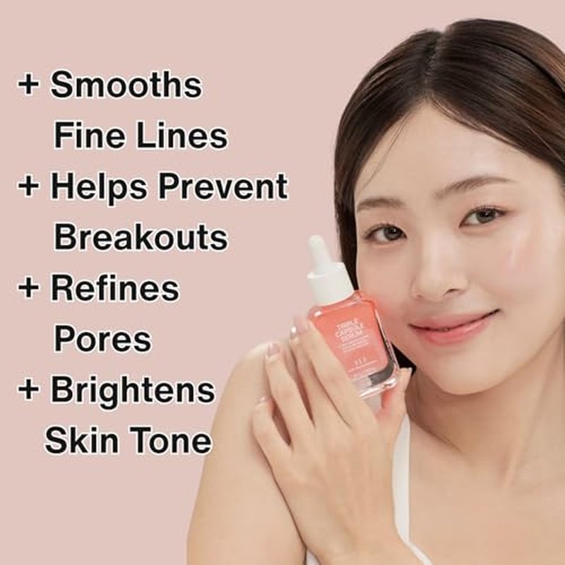 ELT Triple Capsule Face Serum - Hydrating & Moisturizing Serum with Rose PDRN, Ceramide, Vitamin C, Taurine - Korean Skincar -e (30ml/1.01 fl.oz)