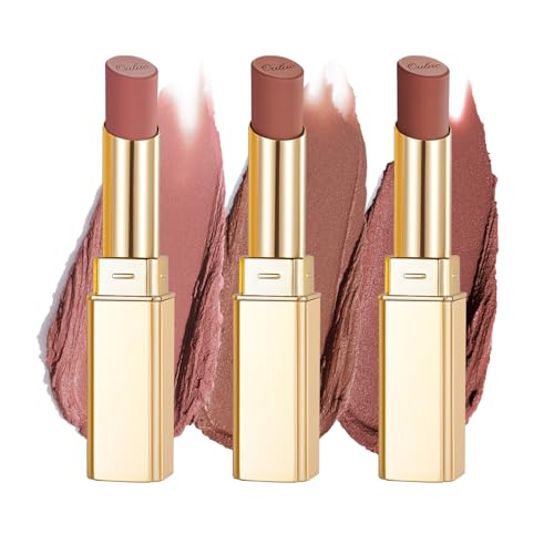 Oulac Nude Matte Lipsticks for Women Set, Silky Velvet Matte Lipstick, Soft Smooth Texture, High Impact Lip Color, Not Dry Lightweight Formula Infused with Vitamin E, Vegan RM02+04+06