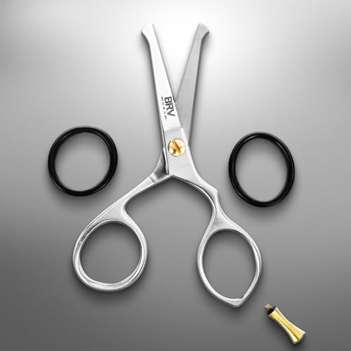 BRV MEN Right-Handed Rounded-Tip Nose & Ear Scissors 4.2" – High Carbon Stainless Steel
