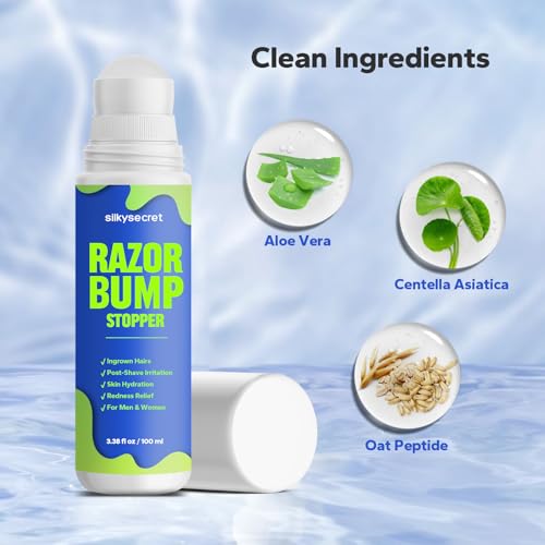Razor Bump Stopper (3.38 Fl Oz), Ingrown Hair Treatment for Men & Women, Razor Burn Relief for Bikini Area, After Shave Lotion for Smooth, Bump-Free Skin
