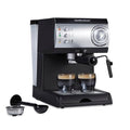 15 Bar Espresso Machine with Milk Frother for Cappuccino & Latte - Dual Brew, 50 oz Water Tank, Black