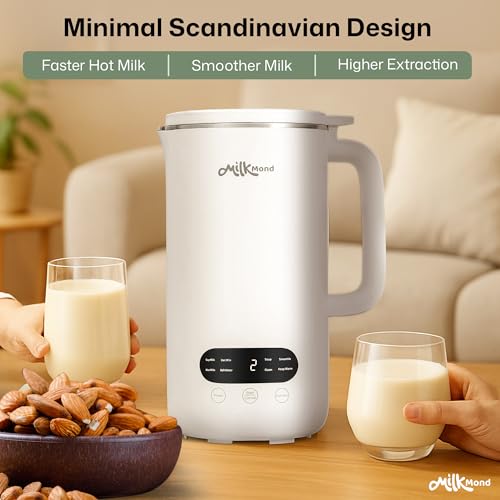 Nut Milk Maker Machine 8-in-1 with Stainless Steel Blades - White