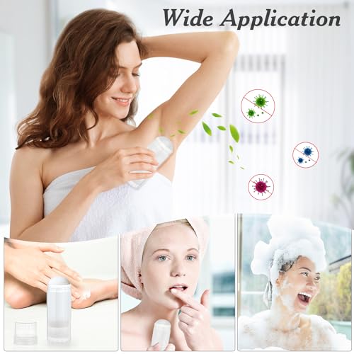 128x41mm Plastic Deodorant Containers 60ml Twist-Up Refillable Tubes Pack of 12 - Translucent