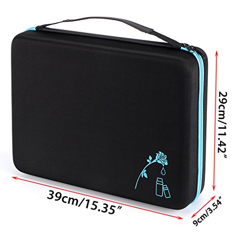 Hipiwe Blue Essential Oil Carrying Case for 5ml, 10ml, 15ml Bottles