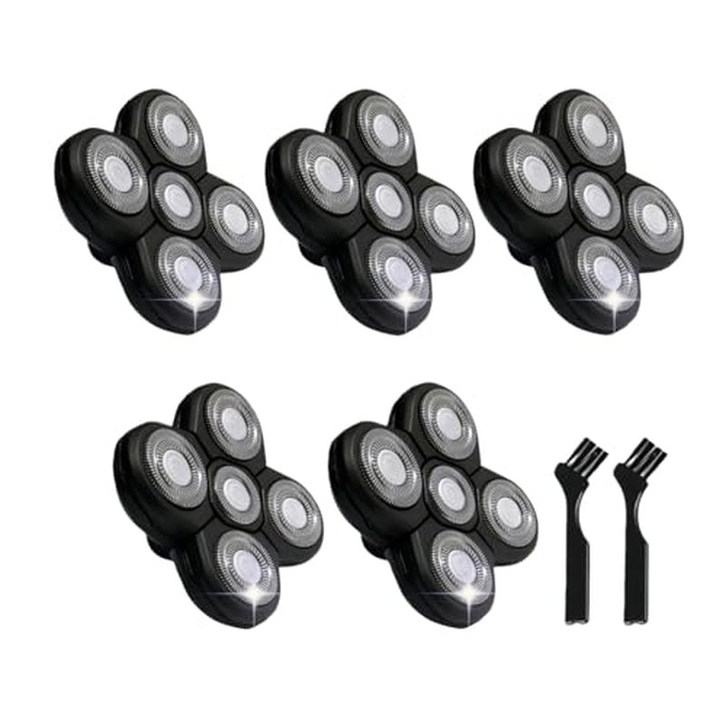 5 pcs Blades Refills Compatible with Freebird Head Shaver, 5 Blades Shaver Replacement Heads for Bald Men Freedom Grooming + 2 Cleaning Brush (5pcs)