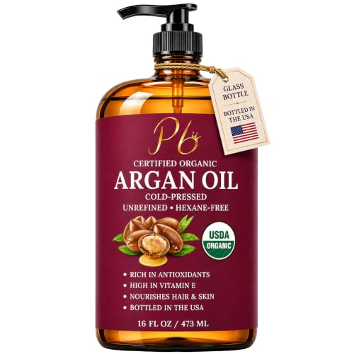 Argan Oil for Hair, Skin & Nails - 16oz Organic Moroccan Oil - Pomberries