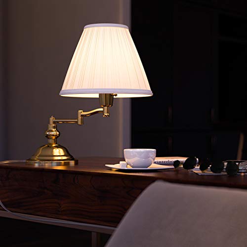 Polished Brass Desk Lamp with Adjustable Swing Arm - Traditional Style, 16 Inch