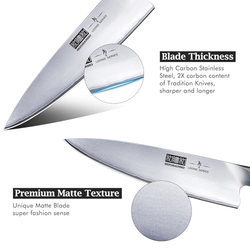 HOSHANHO 8-Inch Japanese High Carbon Steel Chef's Knife - Ultra Sharp, Ergonomic Handle