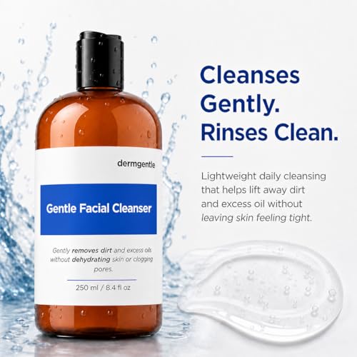 Gentle Hydrating Facial Cleanser for Sensitive Skin - Vegan, Non-Irritating, 8.4 fl oz