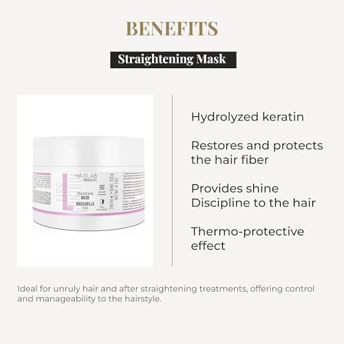 SALERM - Smoothing Hair Mask - Lisos Hair Lab - 250 ml - Perfect Smoothing for Unruly Hair - With Hydrolyzed Keratin and Coconut Oil - Heat Protector for Hair - Eliminates Frizz
