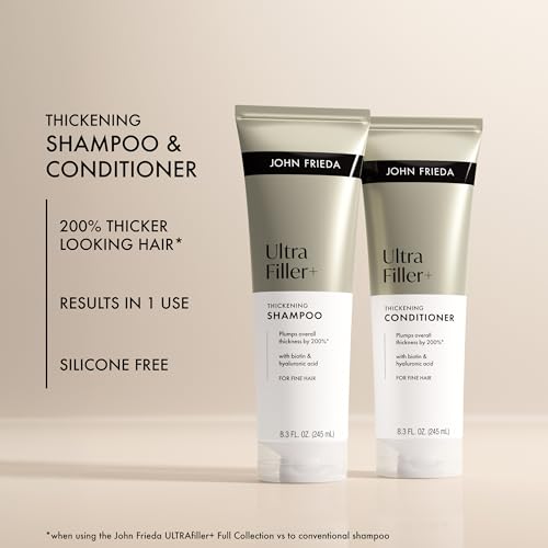 John Frieda ULTRAfiller+ Thickening Shampoo and Conditioner Set, Hair Thickening Conditioner and Shampoo for Fine Hair, 8.3 Fl Oz, Pack of 2