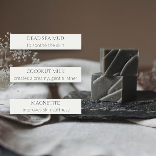 Black Clay Facial Soap Bar - Australian Clay & Dead Sea Mud - 2.25 oz