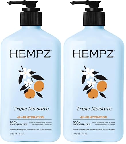 Hempz Body Moisturizer with Vitamin C - Triple Moisture 17oz Pack of 2