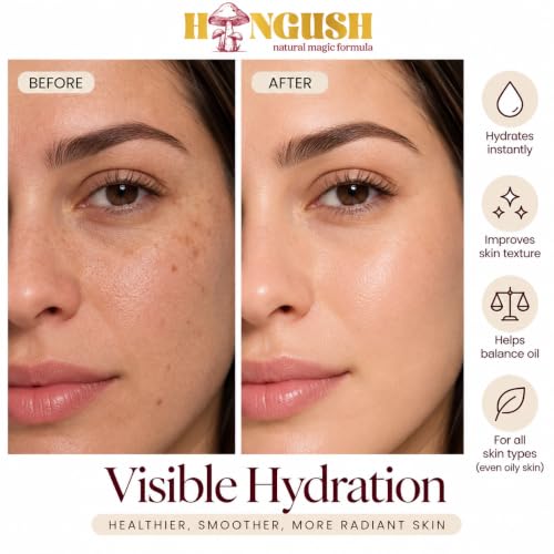 Hydrating Face Moisturizer with Reishi & Hyaluronic Acid – Lightweight Non-Greasy Cream for All Skin Types