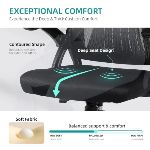 Black Ergonomic Mesh Office Chair with Lumbar Support & Adjustable Height